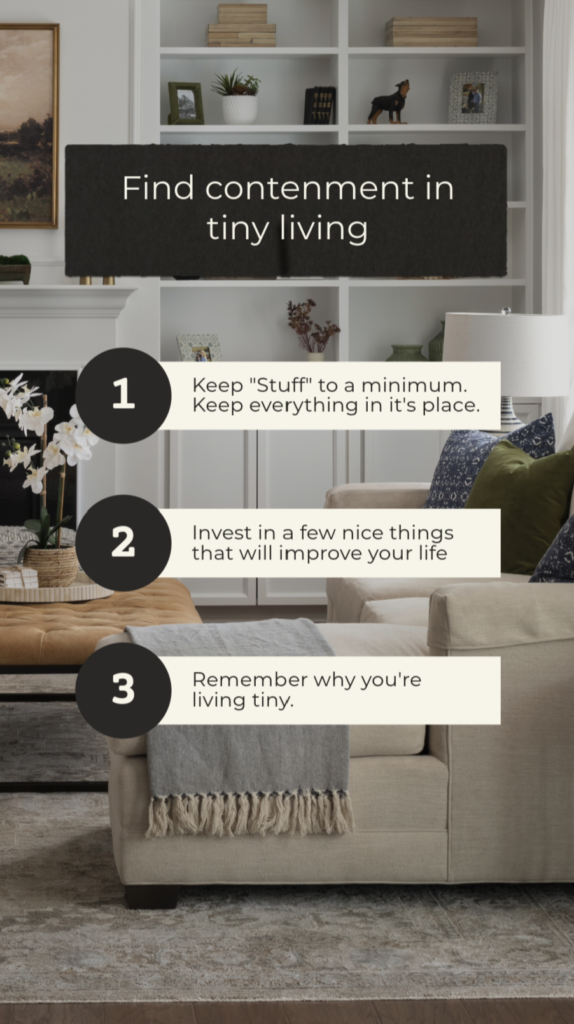 three tips for finding contentment in tiny living